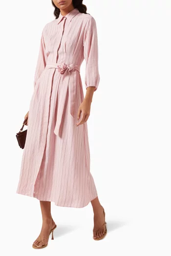 Denis Belted Shirtdress in Viscose Blend