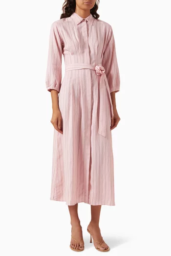 Denis Belted Shirtdress in Viscose Blend