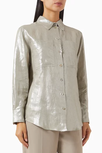 Larix Shirt in Laminated Linen