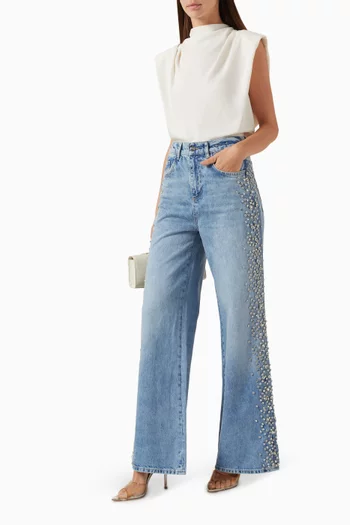 Crystal-embellished Flared Jeans