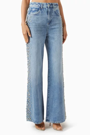 Crystal-embellished Flared Jeans