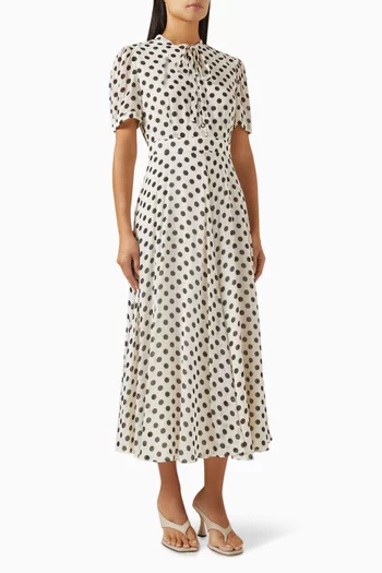 Lorenza Polka-dot Midi Dress