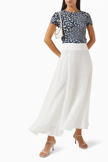 Nippon Midi Skirt in Ramie