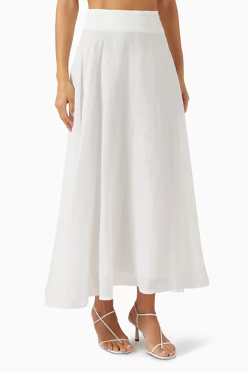 Nippon Midi Skirt in Ramie