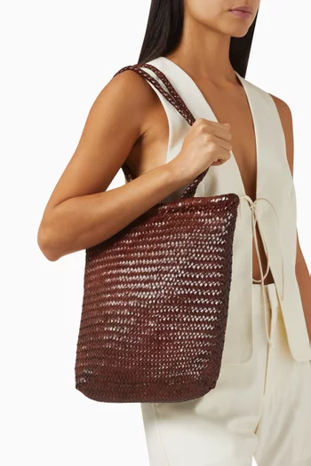 Bagu Tote Bag in Woven Leather