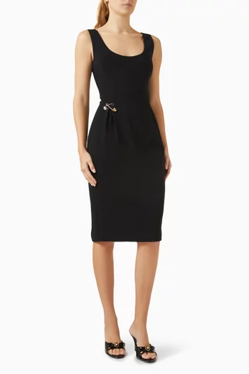 Safety Pin Scoop Midi Dress in Cady