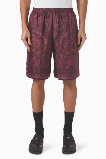 Barocco-print Shorts in Silk-twill