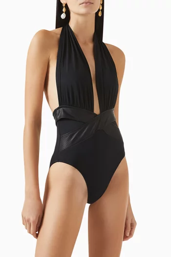 Roman Plunge One-piece Swimsuit