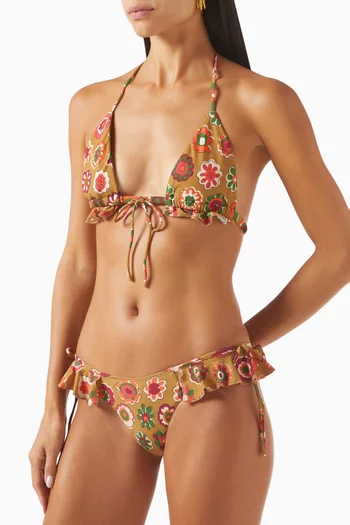 Uno Ruffle Bows Bikini Briefs in Nylon-stretch