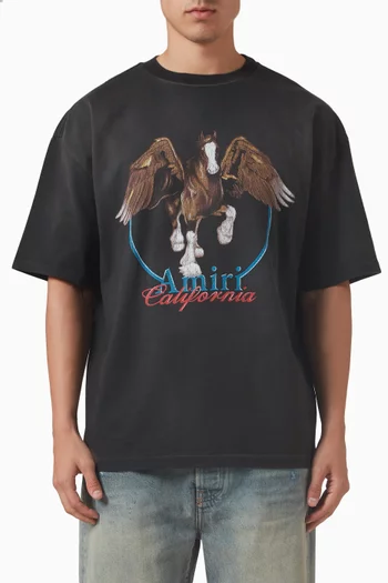 Vintage Wash Pegasus T-shirt in Cotton