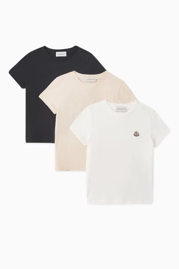 Monogram T-shirt in Cotton, Set of 3