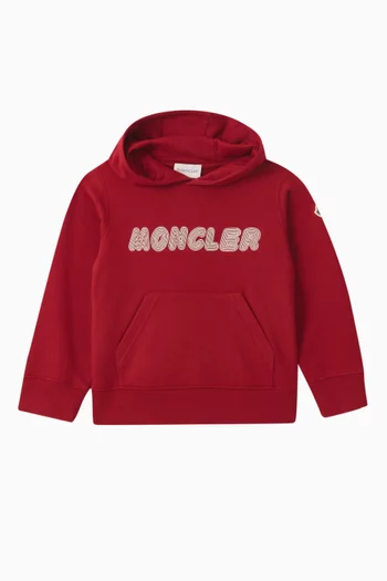 كنزة بغطاء رأس وطبعة شعار الماركة قطن