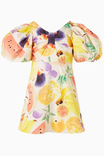 Cissy Fruit-print Dress in Organic Cotton-poplin