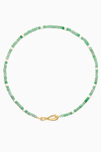Dolce Beaded Necklace in 18kt Gold-plated Brass