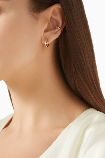 Pavé Crystal Illusion Huggies in 18kt Gold-plated Sterling Silver
