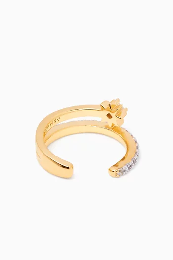Cosmic Illusion Crystal Single Ear Cuff in 18kt Gold-plated Sterling Silver