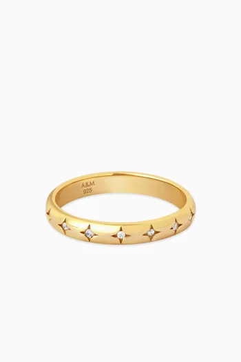 Cosmic Star Ring in 18kt Gold-plated Sterling Silver