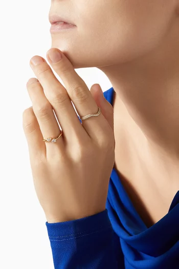 Pear Crystal Wrap Ring in 18kt Gold-plated Sterling Silver