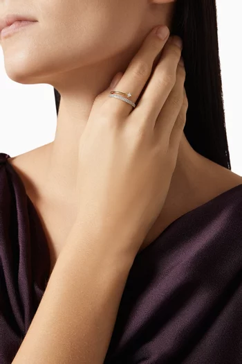 Pavé Crystal Illusion Ring in 18kt Gold-plated Sterling Silver