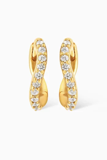 Wave Crystal Huggies in 18kt Gold-plated Sterling Silver
