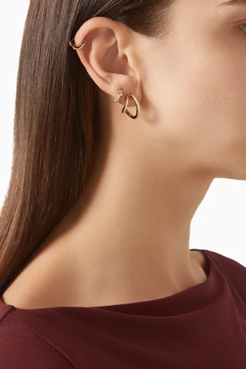 Crystal Cluster Huggies in 18kt Gold-plated Sterling Silver