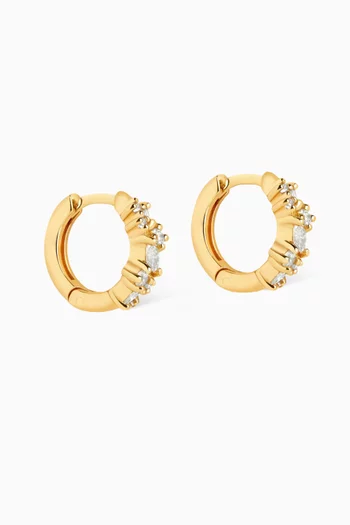Crystal Cluster Huggies in 18kt Gold-plated Sterling Silver