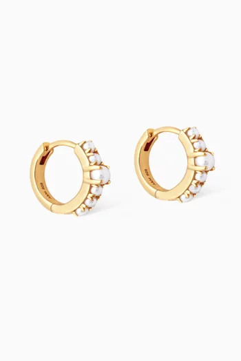 Radiant Pearl Huggies in 18kt Gold-plated Sterling Silver