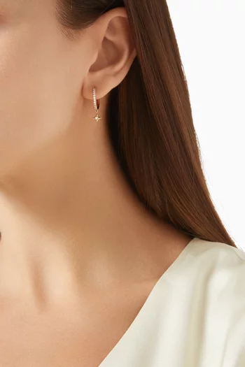 Star Crystal Charm Hoops in 18kt Gold-plated Sterling Silver