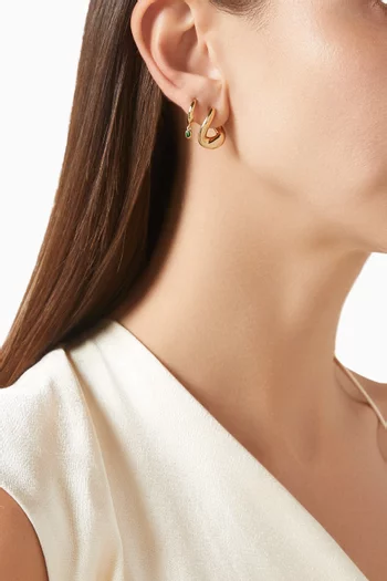 Topaz Charm Huggies in 18kt Gold-plated Sterling Silver