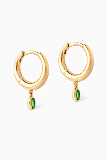 Topaz Charm Huggies in 18kt Gold-plated Sterling Silver