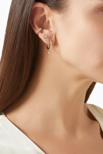 Navette Crystal Single Ear Cuff in 18kt Gold-plated Sterling Silver