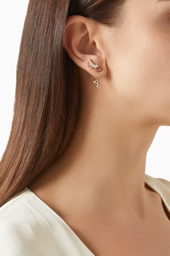 Gimmer Navette Stud Earrings in 18kt Gold-plated Sterling Silver