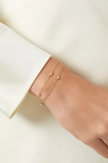 Essential Crystal Charm Bracelet in 18kt Gold-plated Silver