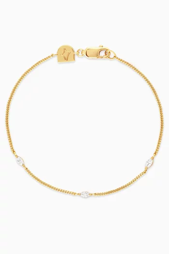 Navette Crystal Bracelet in 18kt Gold-plated Silver