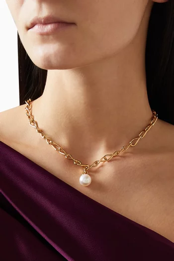 Serenity Pearl Necklace in 18kt Gold-plated Sterling Silver