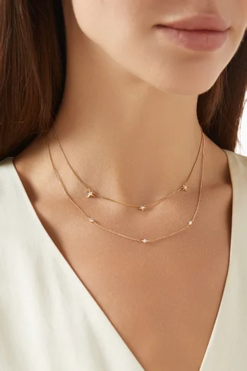 Navette Crystal Necklace in 18kt Gold-plated Sterling Silver
