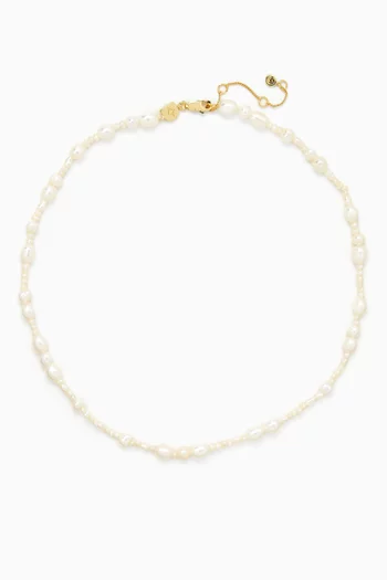 Serenity Pearl Necklace in 18kt Gold-plated Sterling Silver