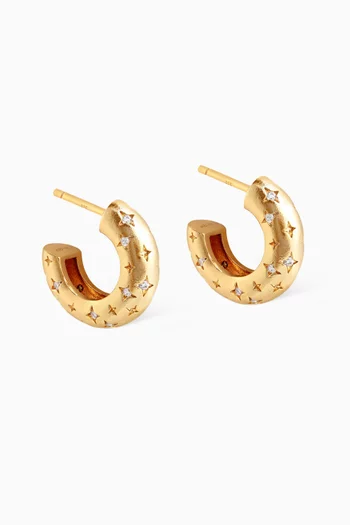 Mini Cosmic Dome Earrings in 18kt Gold-plated Brass