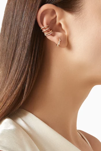 Crystal Pear Huggies in 18kt Gold-plated Sterling Silver