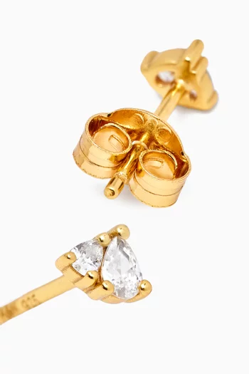Crystal Pear Stud Earrings in 18kt Gold-plated Sterling Silver