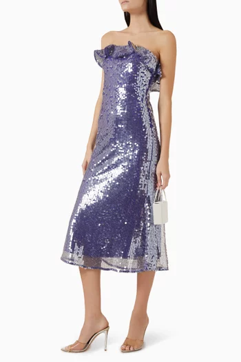 Braeylnn Sequin Midi Dress in Mesh