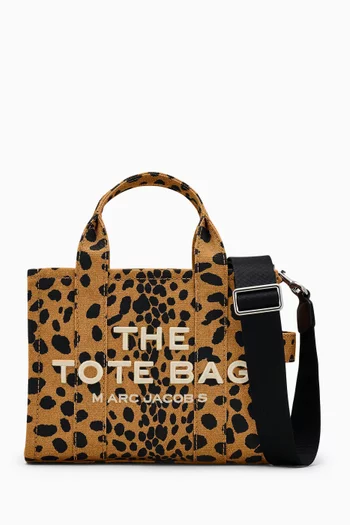 The Small Tote Bag in Cheetah-print Canvas