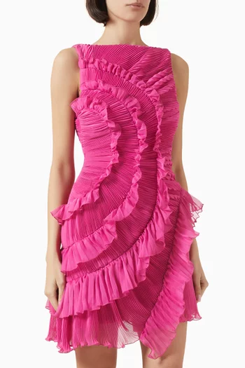 Emilia Cascade Mini Dress in Satin
