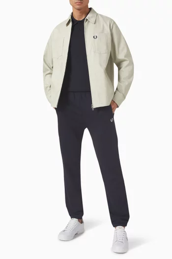 Zip Through Overshirt in Cotton Twill