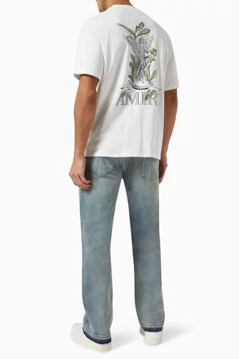Garden-print T-shirt in Cotton