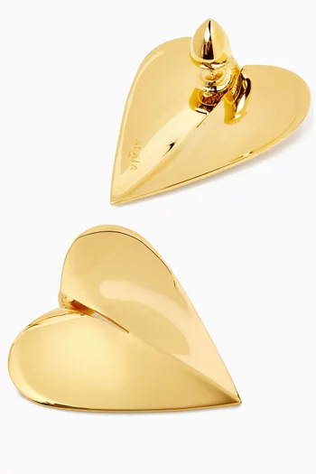 Le Coeur Torn Earrings in Gold-tone Brass