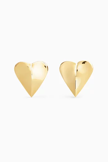 Le Coeur Torn Earrings in Gold-tone Brass