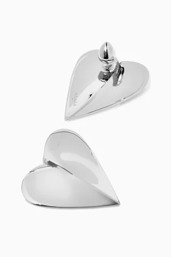 Le Coeur Torn Earrings in Silver-tone Brass