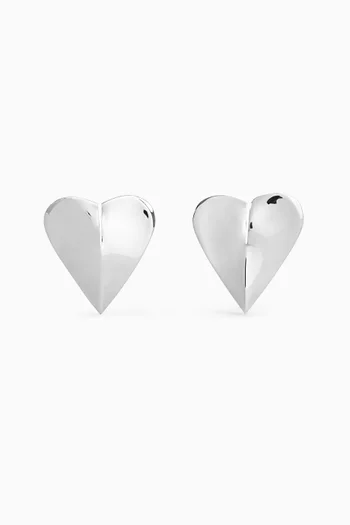 Le Coeur Torn Earrings in Silver-tone Brass