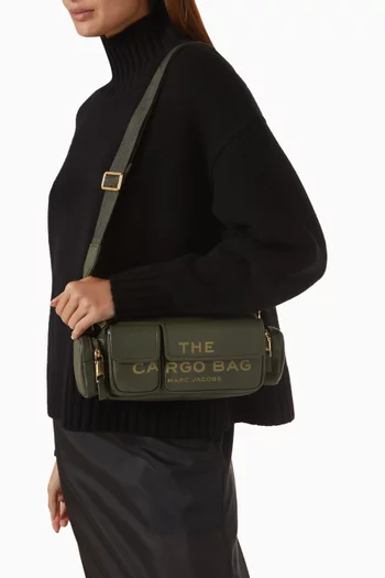 حقيبة كتف كارغو جلد بارز الملمس